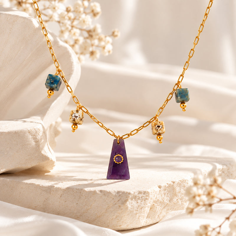 Seraphine 18K real gold plated  Amethyst Necklace