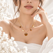 Serena  14K Real Gold Plated Tiger Eye Necklace