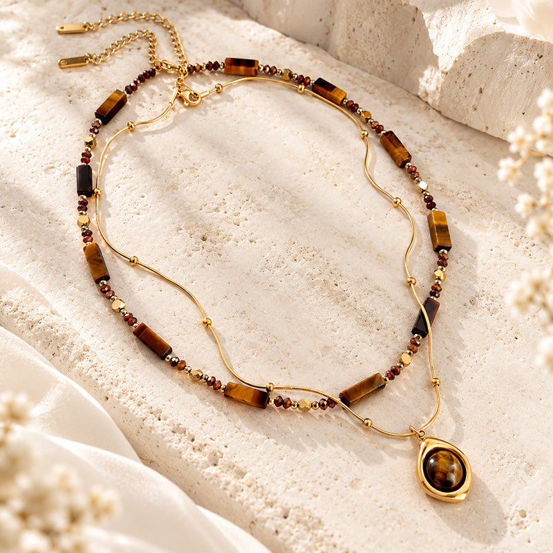Cavelle Tiger Eye Necklace Set