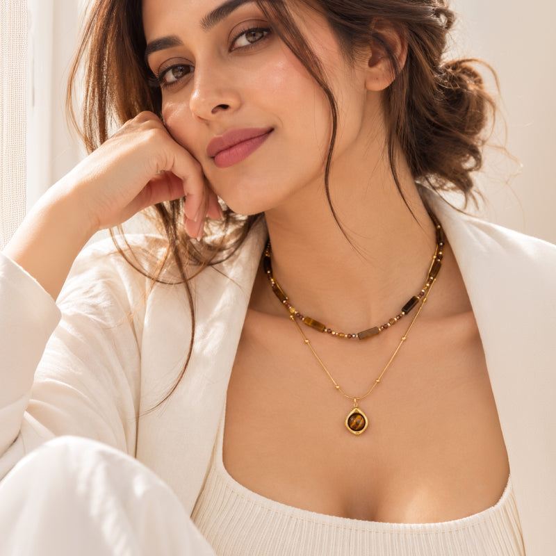 Cavelle Tiger Eye Necklace Set