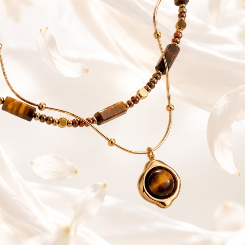 Cavelle Tiger Eye Necklace Set