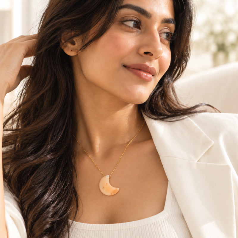 Solenne Citrine Moon Necklace