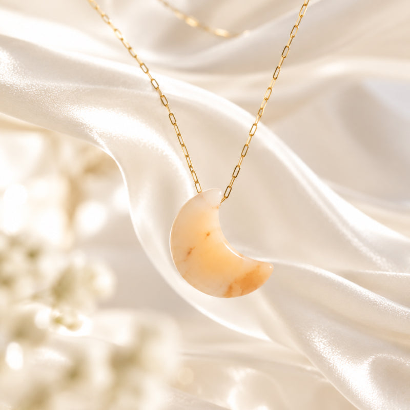 Solenne Citrine Moon Necklace