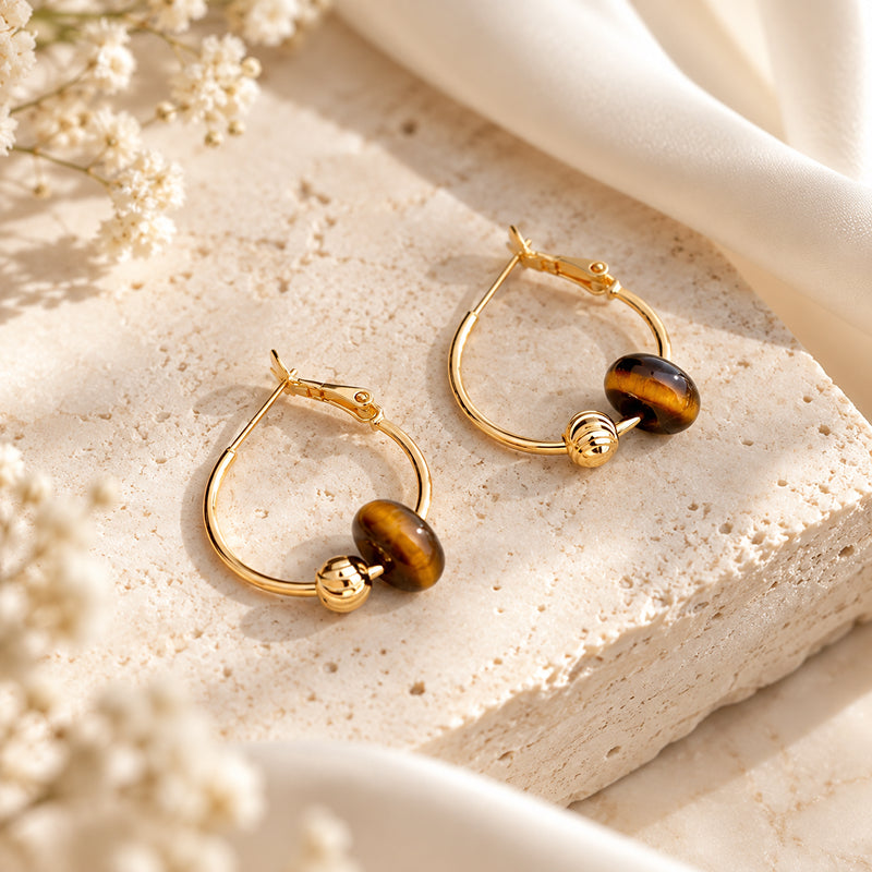 Aveline Tiger Eye Earrings