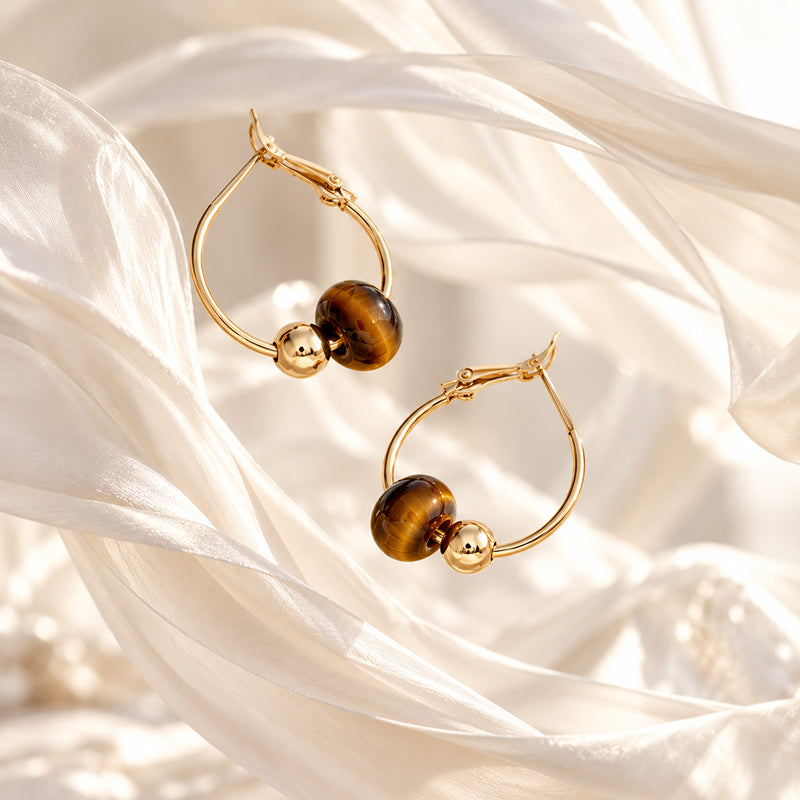 Aveline Tiger Eye Earrings