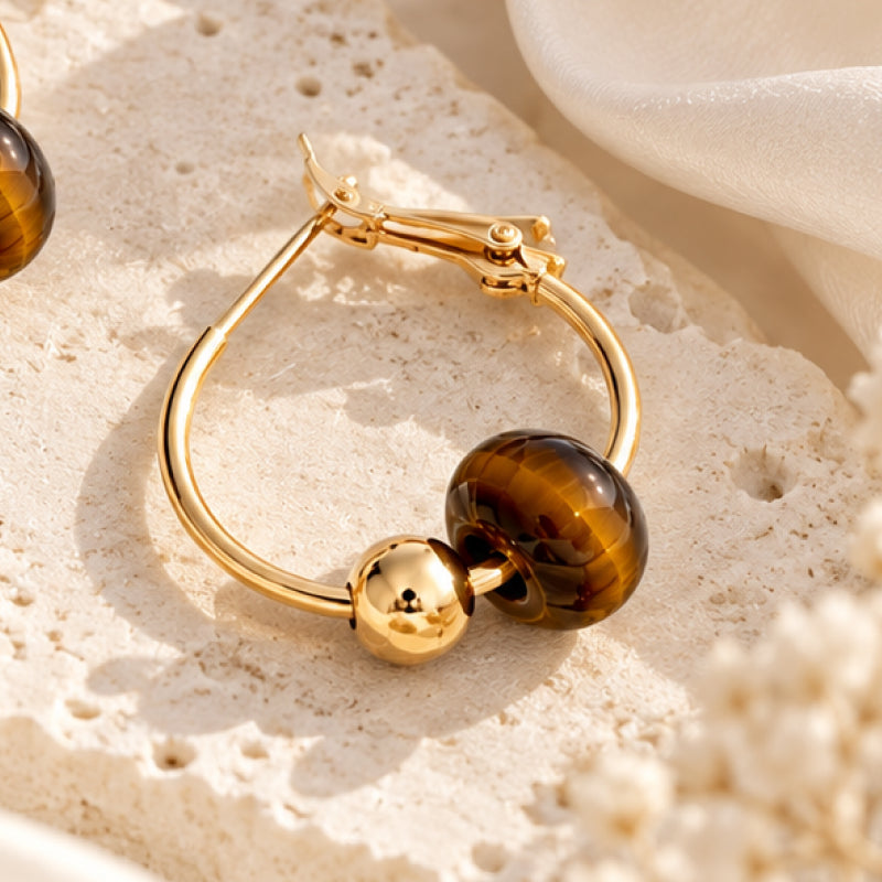 Aveline Tiger Eye Earrings
