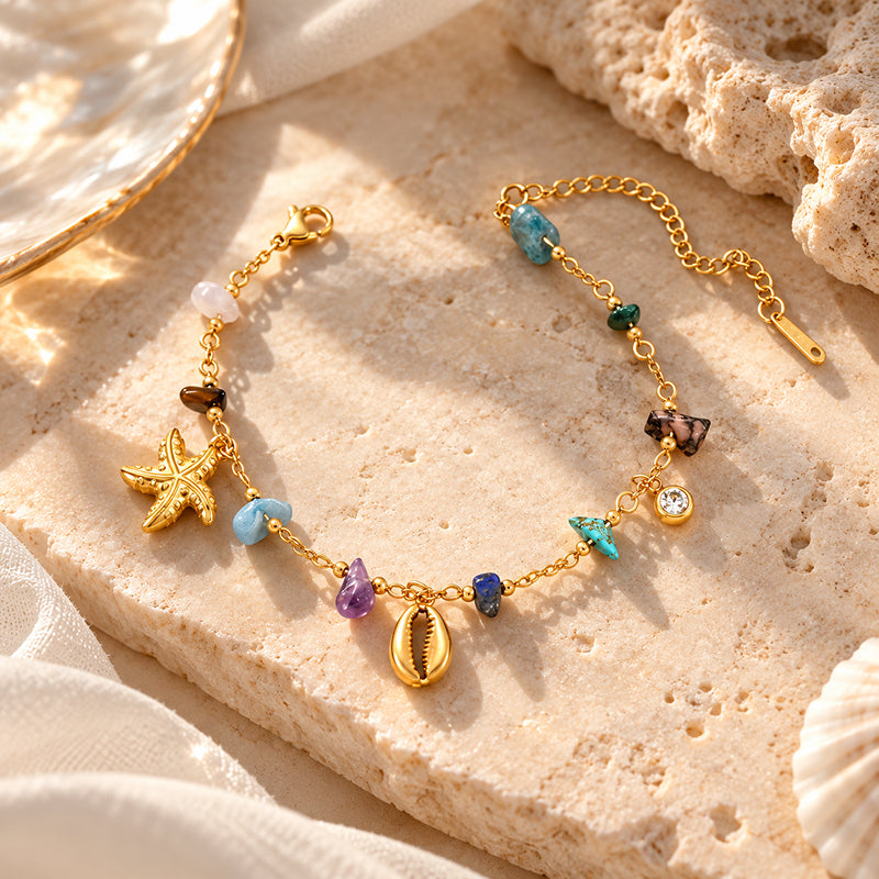 Marielle Natural Stone & Starfish Bracelet