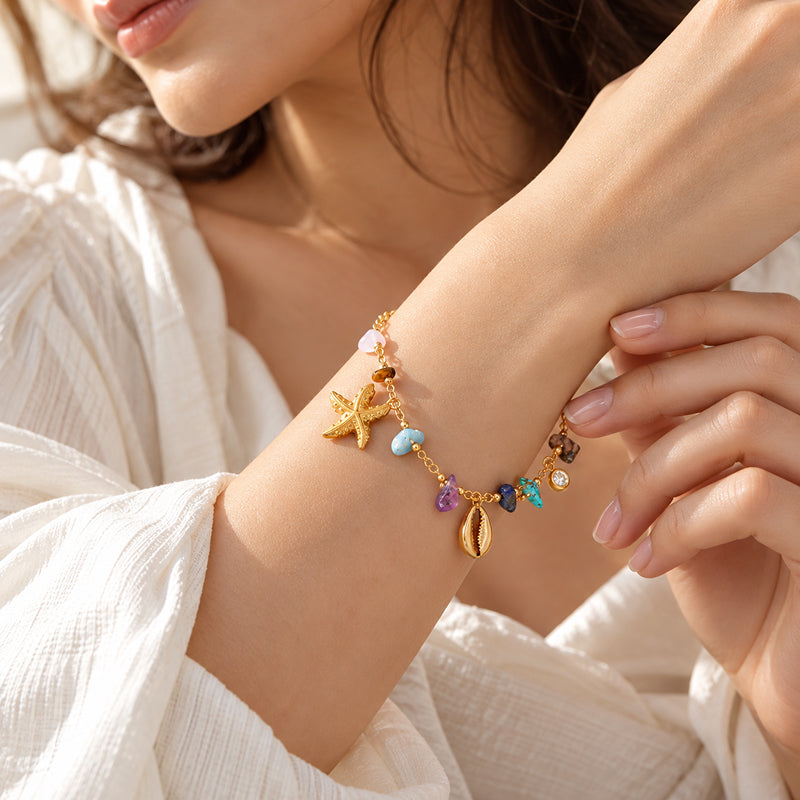 Marielle Natural Stone & Starfish Bracelet