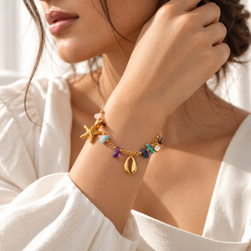 Marielle Natural Stone & Starfish Bracelet