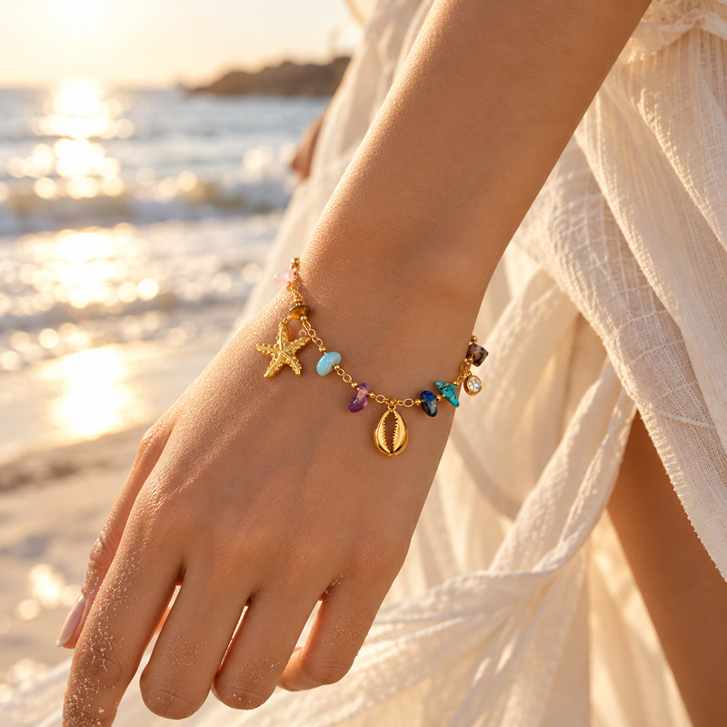 Marielle Natural Stone & Starfish Bracelet