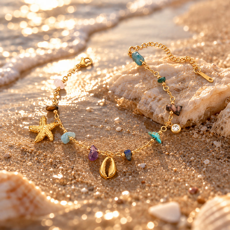 Marielle Natural Stone & Starfish Bracelet