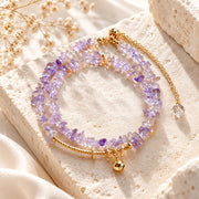 Eveline Amethyst Double Ring Bracelet