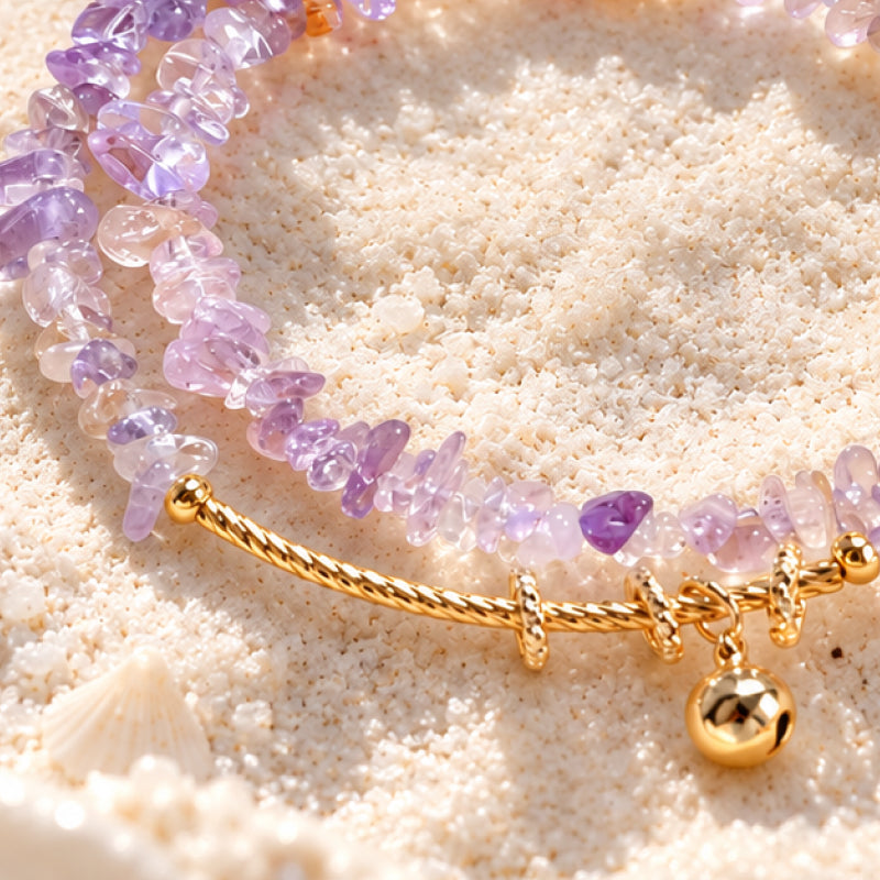 Eveline Amethyst Double Ring Bracelet
