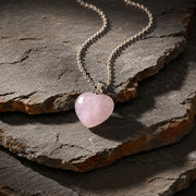 Rose Quartz Heart Pendant Necklace