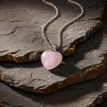 Rose Quartz Heart Pendant Necklace
