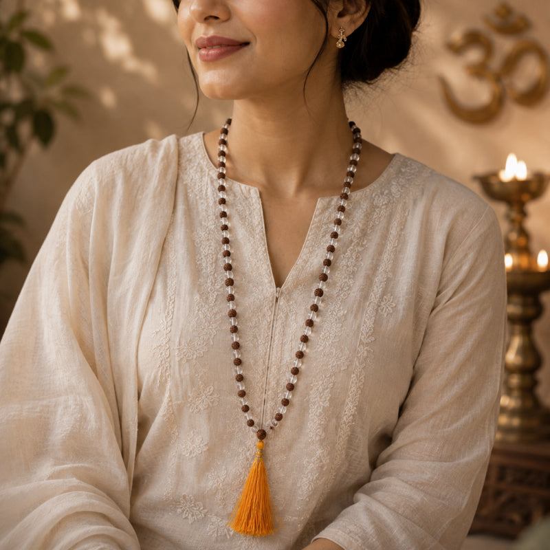 Rudraksha & Spatika Japa Mala