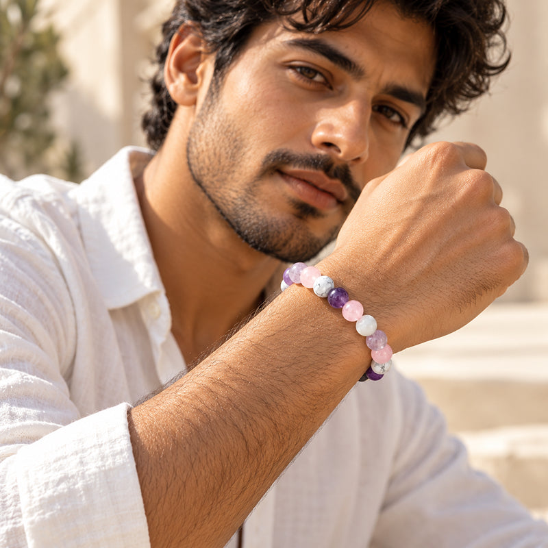 Sleep Serenity Bracelet – Howlite, Amethyst & Rose Quartz