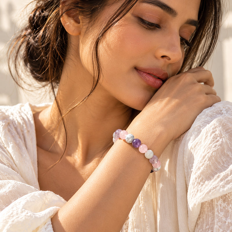 Sleep Serenity Bracelet – Howlite, Amethyst & Rose Quartz